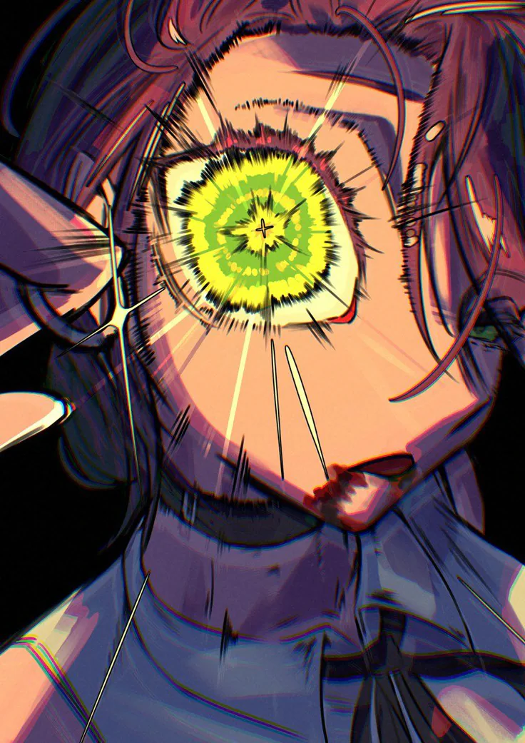 Illustrated close-up portrait selected by YONKO